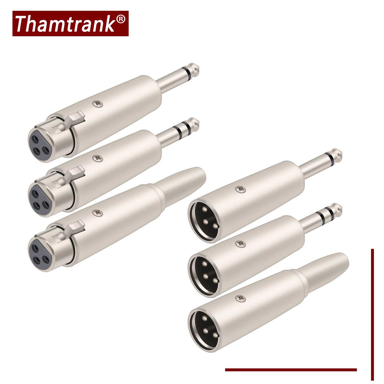1pc XLR Connector 3Pin Female Jack and Male Plugs to 1/4\