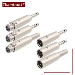 1pc XLR Connector 3Pin Female Jack and Male Plugs to 1/4