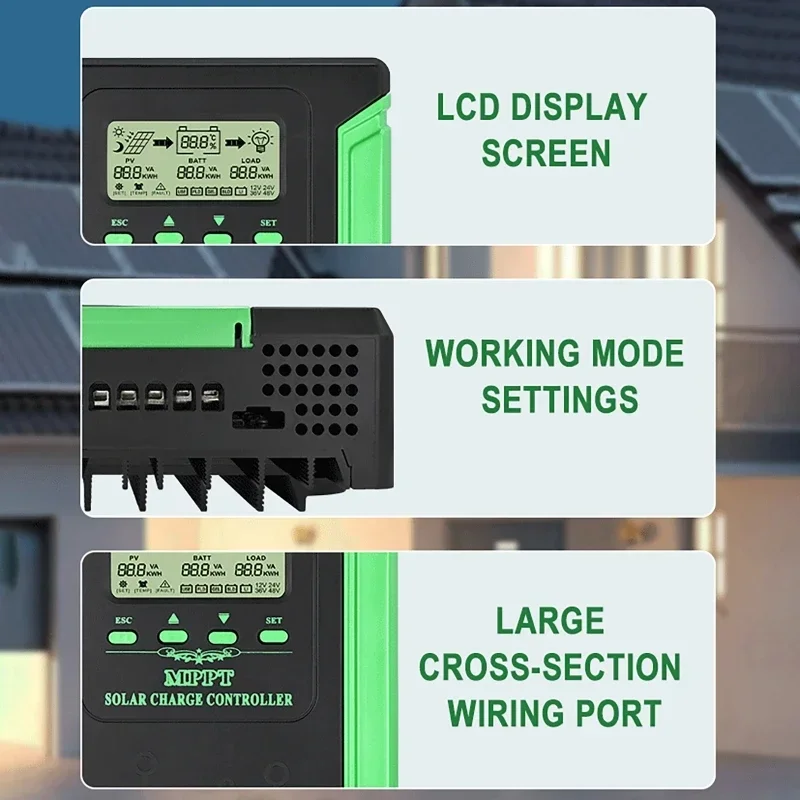 Solar Charge Controller MPPT Wifi Auto 12V 24V 36V 48V Solar Panel Regulator for Lithium Lead Acid Batteries Solar System