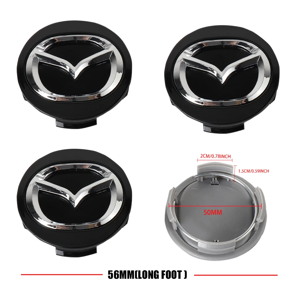 4Pcs 56mm Car Tire Hub Cap Badge Sticker Original Wheel Center Cap Accessories For Mazda 3 5 Axela CX3 CX4 Atenza Demio MX3 MS