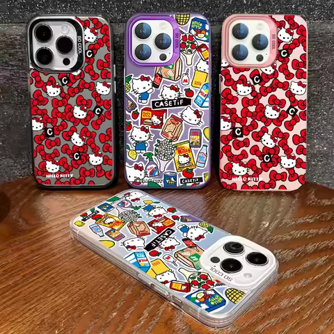Sanrio Hello Kitty Phone Case For Samsung Galaxy S25 S24 Ultra Edge S23 FE S21 S22 Plus A56 A55 A54 5G A15 A25 Cute Cover Y2K