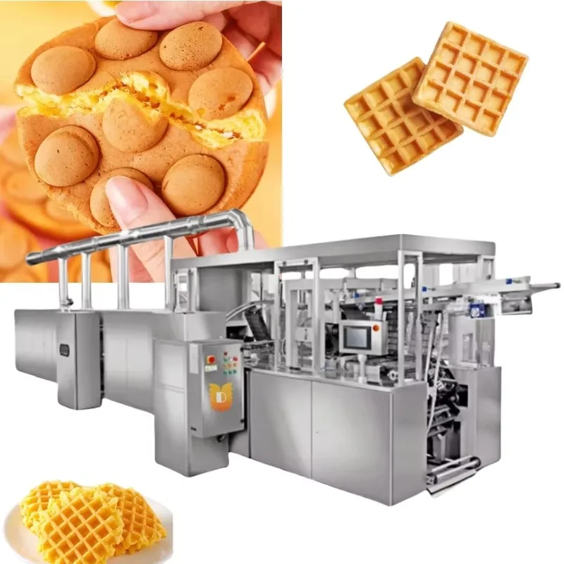 FOODLINE Customized 304 Stainless Steel Auto Soft Wafer Cube Waffle Biscuit Making Machine Filled Wafer Production Line