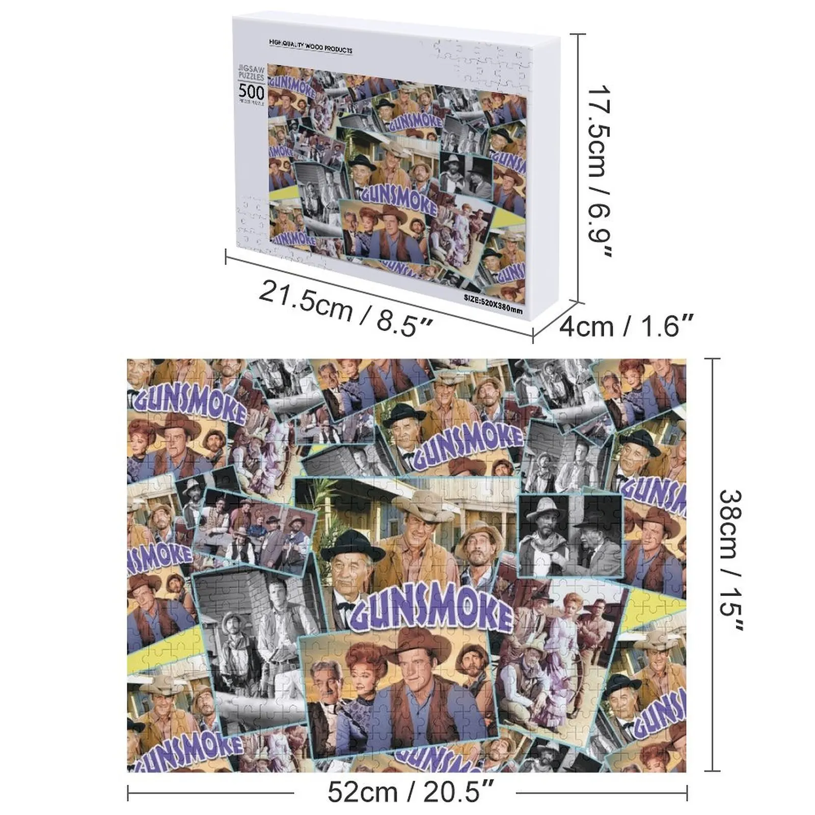 Gunsmoke, курительные оружие Головоломки Изображение Фото Дерево Фото Персонализированный пазл