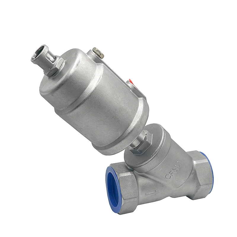 DN40 Normally Closed Pneumatic Actuator Angle Seat Valve Single/Double Stainless Steel Pneumatic Seat Valve 16bar For Steam Oil