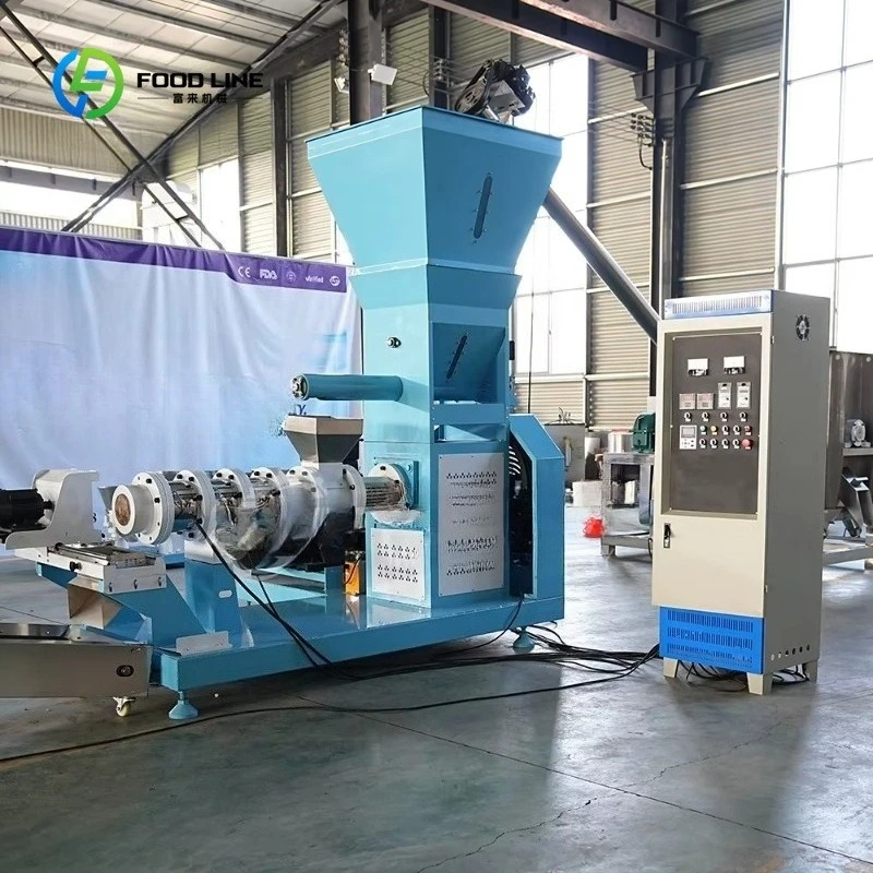 Customized Industrial Single Screw Feed Extruder for Floating Fish Pet Feed Pellet Production