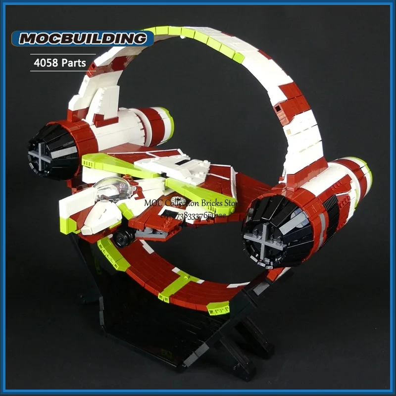 مشهد الفيلم MOC اللبنات الدائري مع ستارفايتر على الوقوف التكنولوجيا الطوب النقل ألعاب تعليمية إبداعية هدايا عيد الميلاد #4
