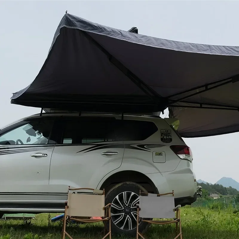 Boneless fan-shaped side tent, car shading, rain shelter, self-driving tour, side canopy folding