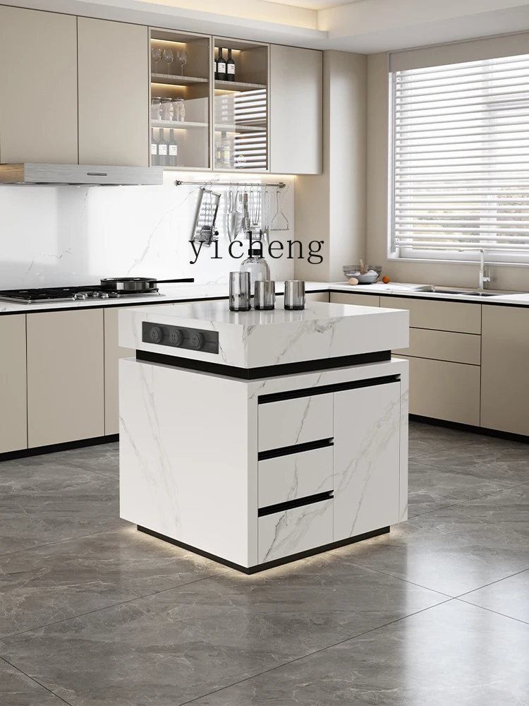 

Slate Island Cabinet Freestanding Movable Home Guide Table Dining Table Integrated Narrow Edge Independent Inverted Cabinet