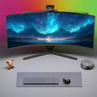 RGB Curved Computer Monitor Light Bar 10W Dual Light Source Non Glare Asymmetric LED Desk Lamp USB Powered with Remote Control