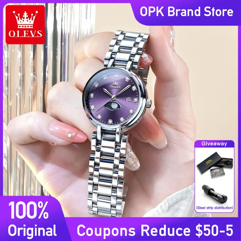 

OLEVS 5573 Women's Watch Fashion Stainless steel Quartz Watches Waterproof Automatic Date Ladies Watch Luxury brand Reloj