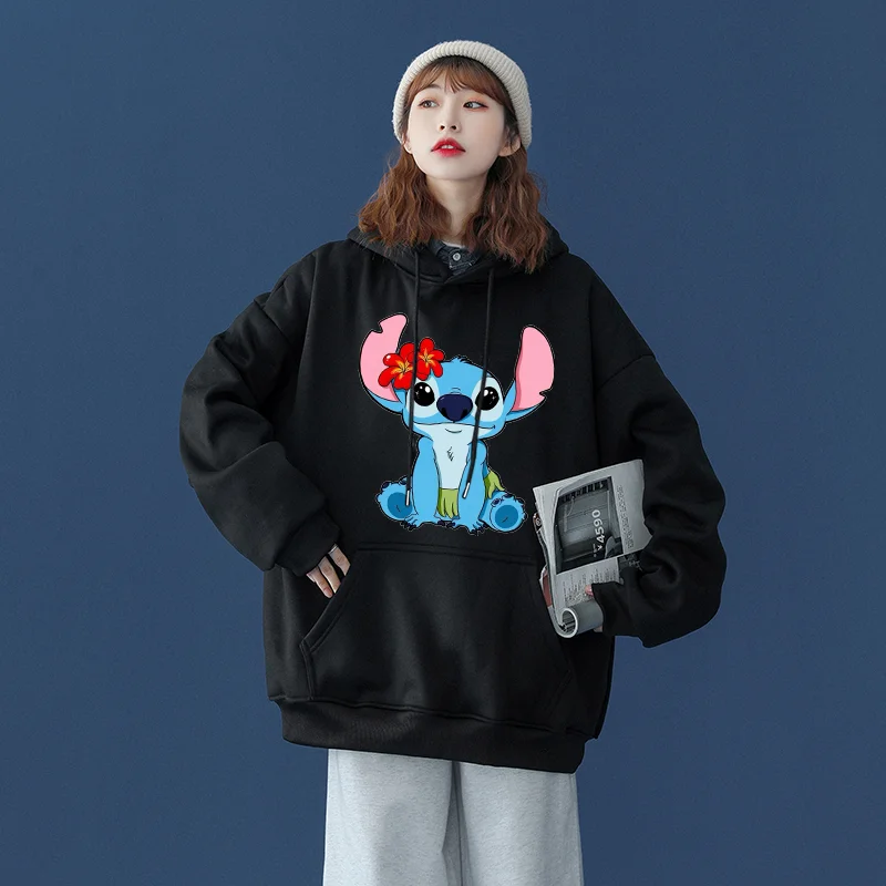 Disney  Lilo & Stitch Stitch Men Women Hoodies Casual Hip Hop Streetwear Long Sleeves Sweatshirts Boys Girls Autumn Tops Coats