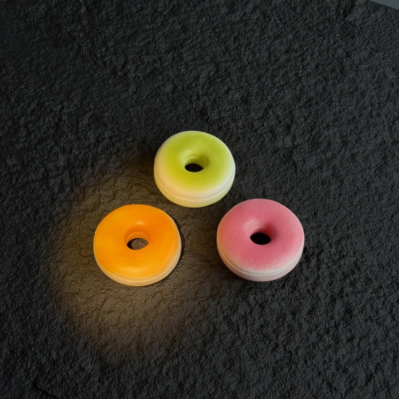 

3Pcs Colorful Fake Donut Squishy Toy Set Realistic Soft Dessert Stress Relief Prop for Bakery Decor Kids Sensory Play Gift
