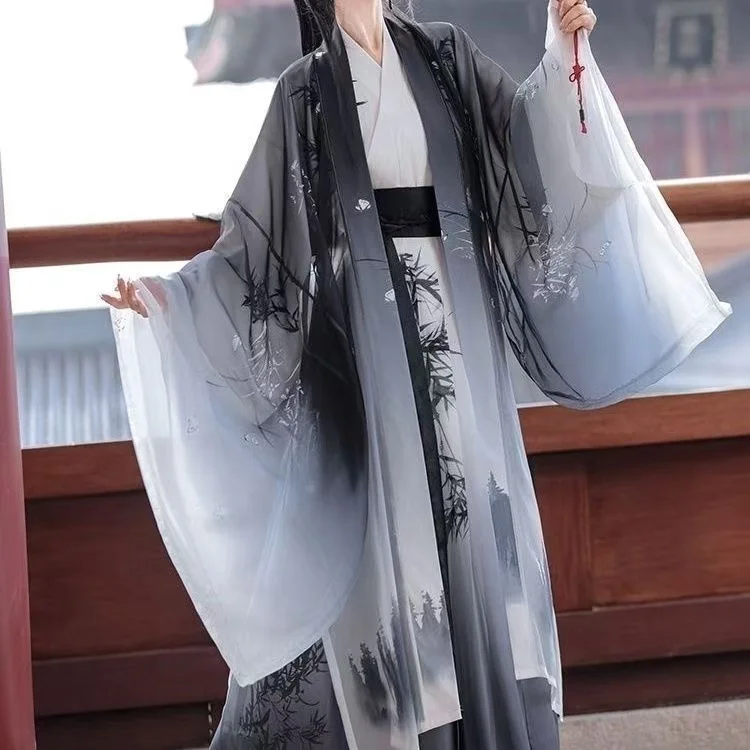Original Ancient Song Dynasty Hanfu Dress Set Men Women Traditional Cross Collar Costume Classic Fairy Swords Cosplay Garments