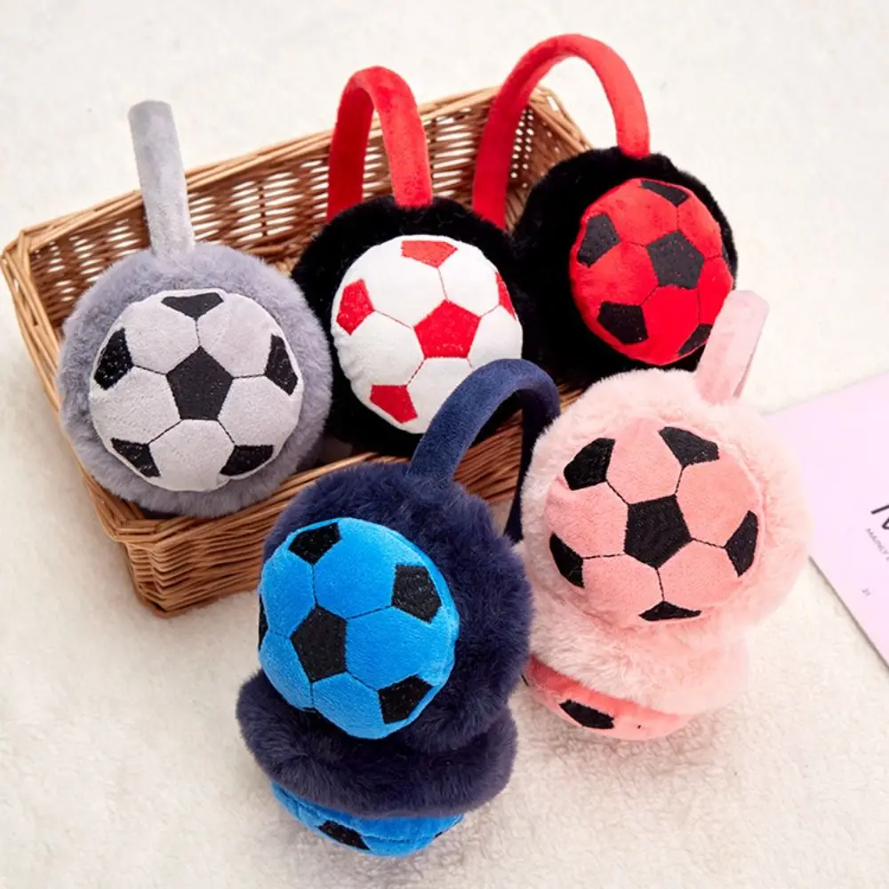 Leuke pluche voetbal oorwarmer antivries verdikte oorhoes warm houden oorbescherming oorbeschermer voor kindercadeaus