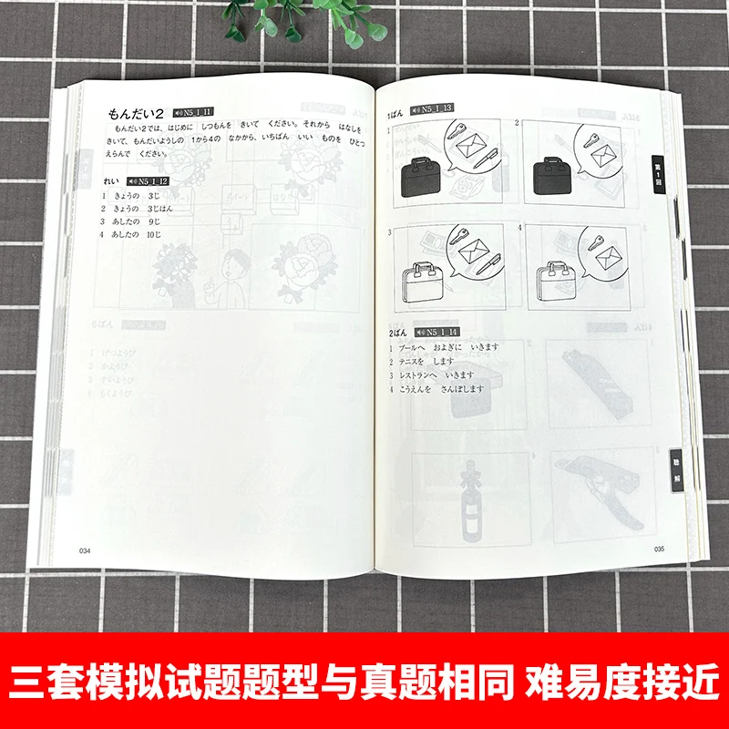 New Japanese Language Proficiency Test Pre-Test Strategies N1-N5 Vocabulary Reading Kanji Listening Grammar Japanese Test Book