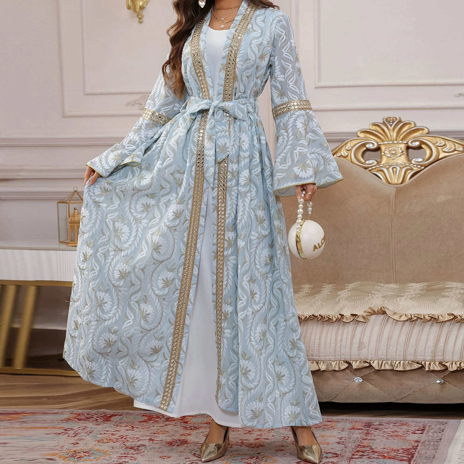 

2025 new embroidery heavy craft fashion waist long dress suit skirt wedding-GZXX561