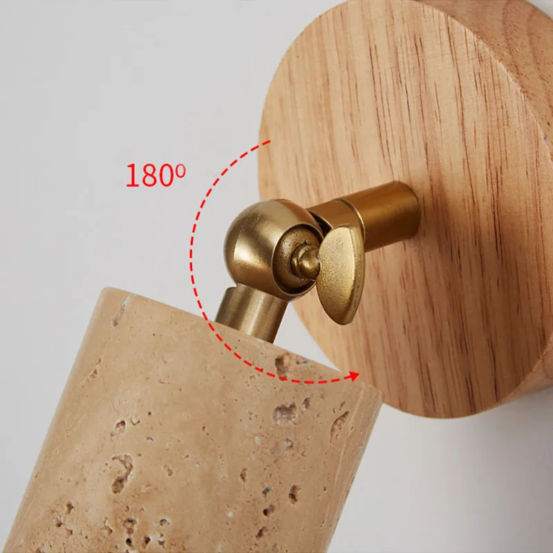 مصباح حائط خشبي وابي سابي ياباني ، مصمم سرير غرفة نوم بسيط ، ممر ممر الدرج ، مصباح حائط حجري من هوانغدونغ #6