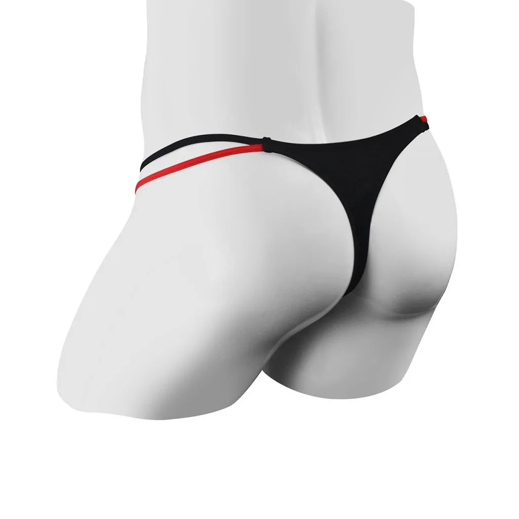 Double Thin Belt Mens G Strings And Thongs Tight Mens Jockstrap Erotic Penis Pouch  contrast color ZJH0602T