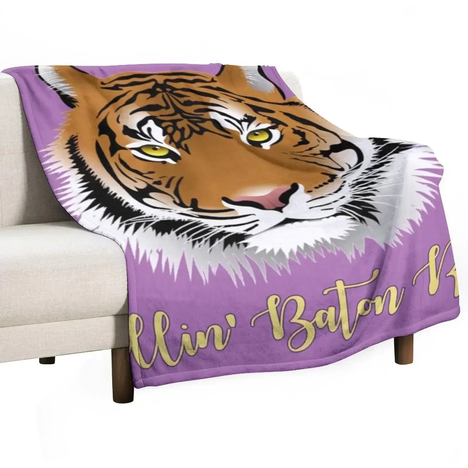 Callin' Baton Rouge Tiger Throw Blanket Hairy Custom Blankets For Bed Extra Large Throw Sofa Picnic Blankets