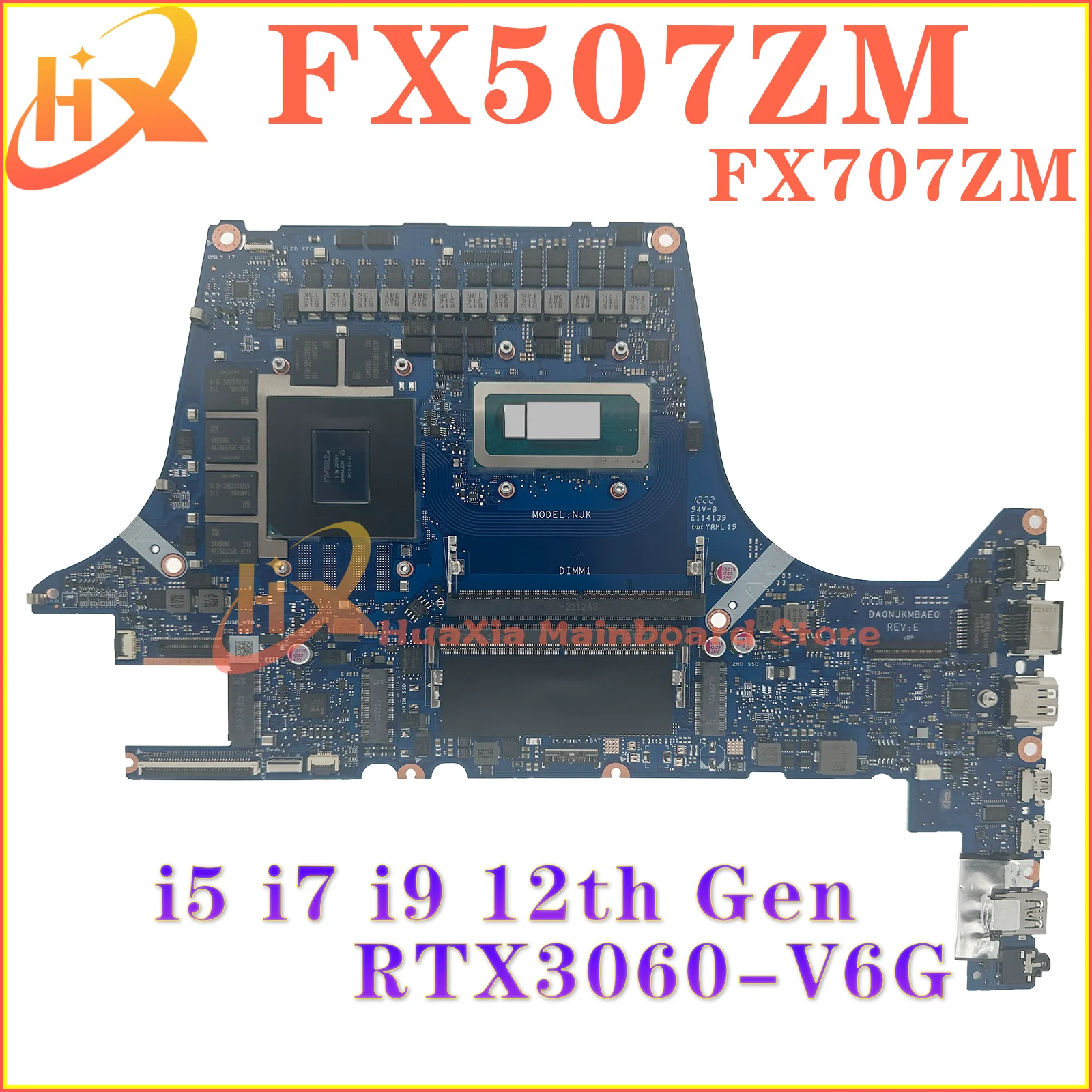 

KEFU Mainboard For ASUS FX507ZM FX517ZM FX517ZR FX707ZM FX507ZR FX707ZR TUF507Z TUF707Z TUF517Z Laptop Motherboard i5 i7 i9 12th