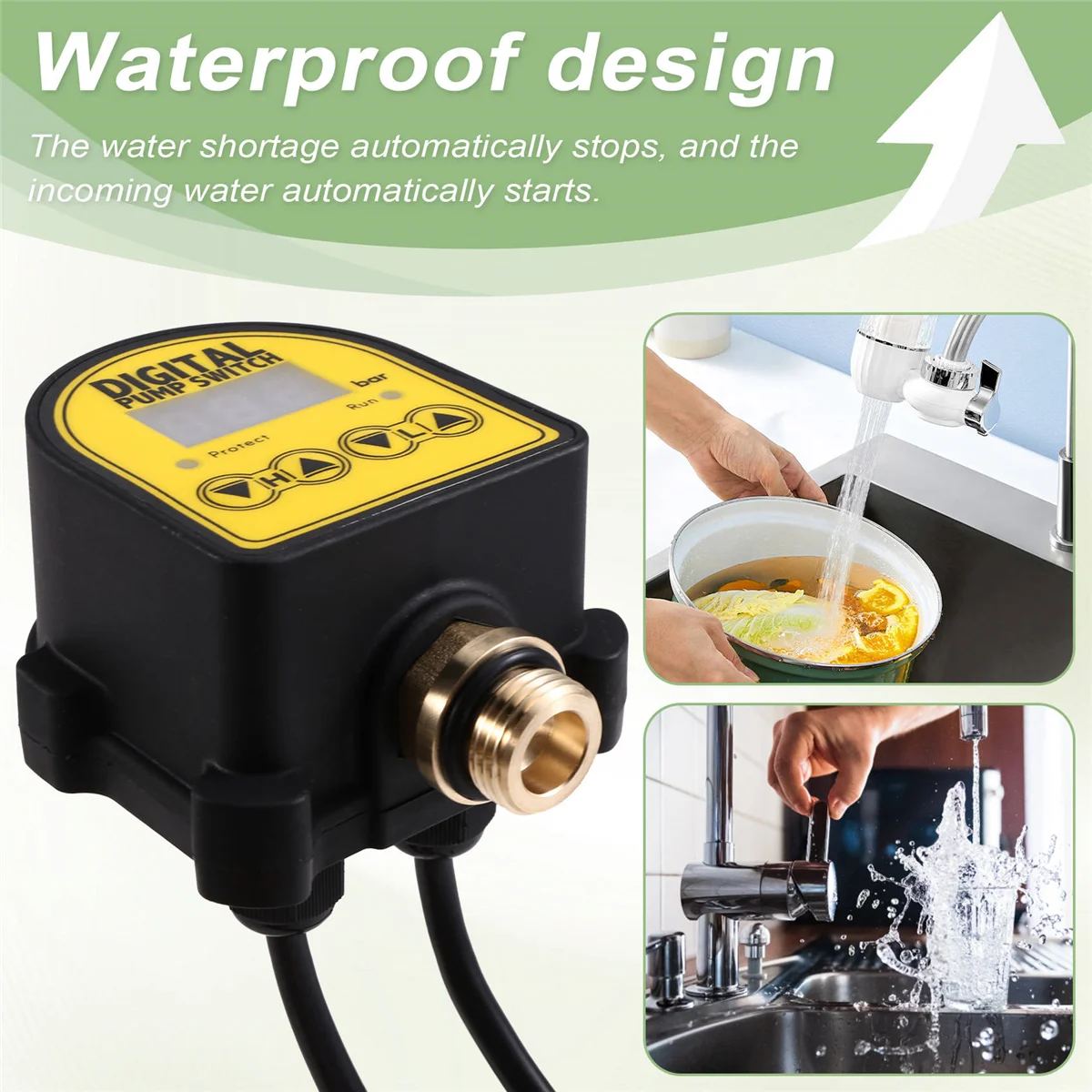 2025 + Druckreglerschalter, 0–10 Bar, 1/2 Zoll Schnittstelle, Wasser-Öl-Kompressor, 220 V, digitale automatische Wasserpumpe, Ein/Aus, EU-Stecker