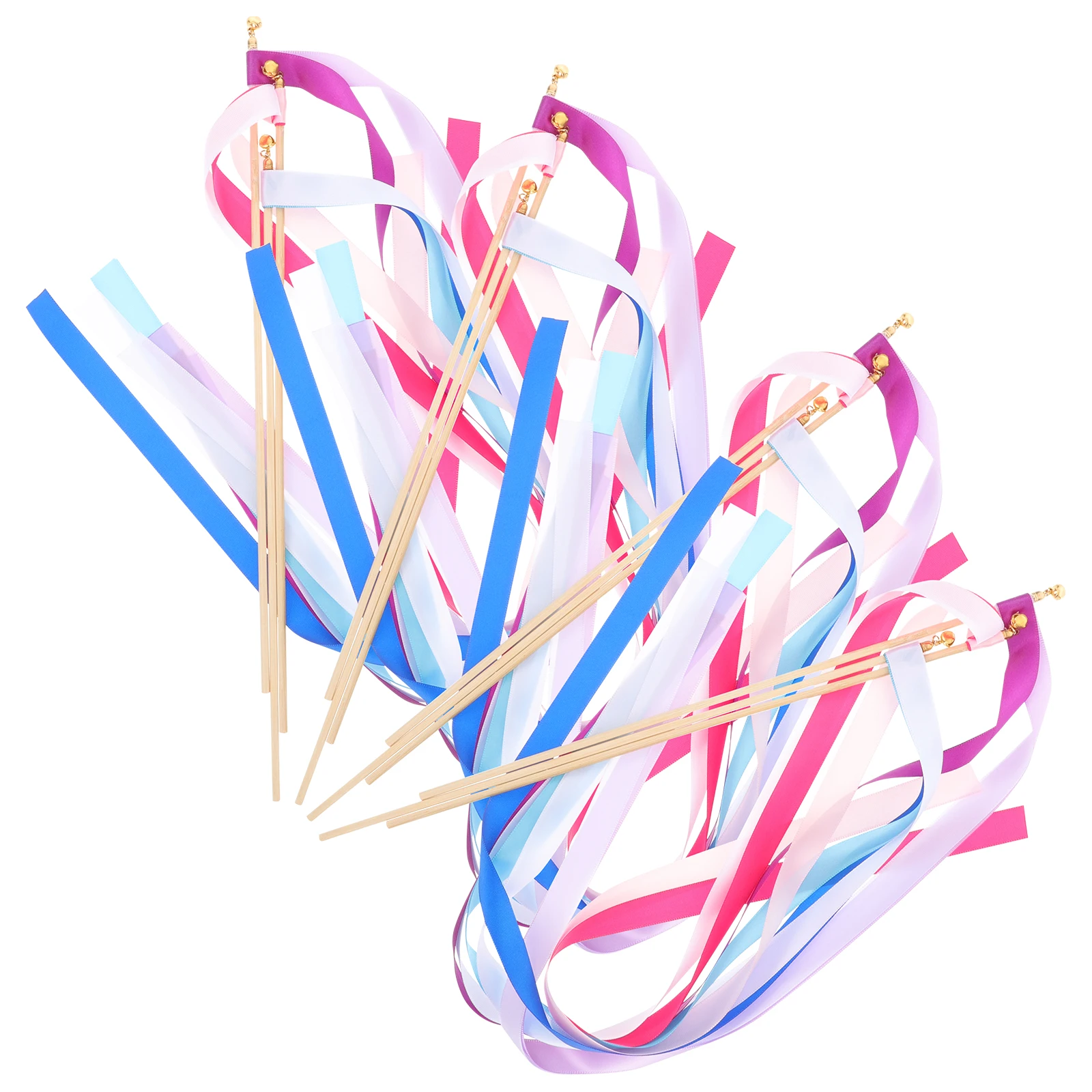 

30pcs Fairy Wand Bright Colors Streamer Wedding Wish Wands Party Ribbon Rods Stage Sports Fairy Wands Meetings