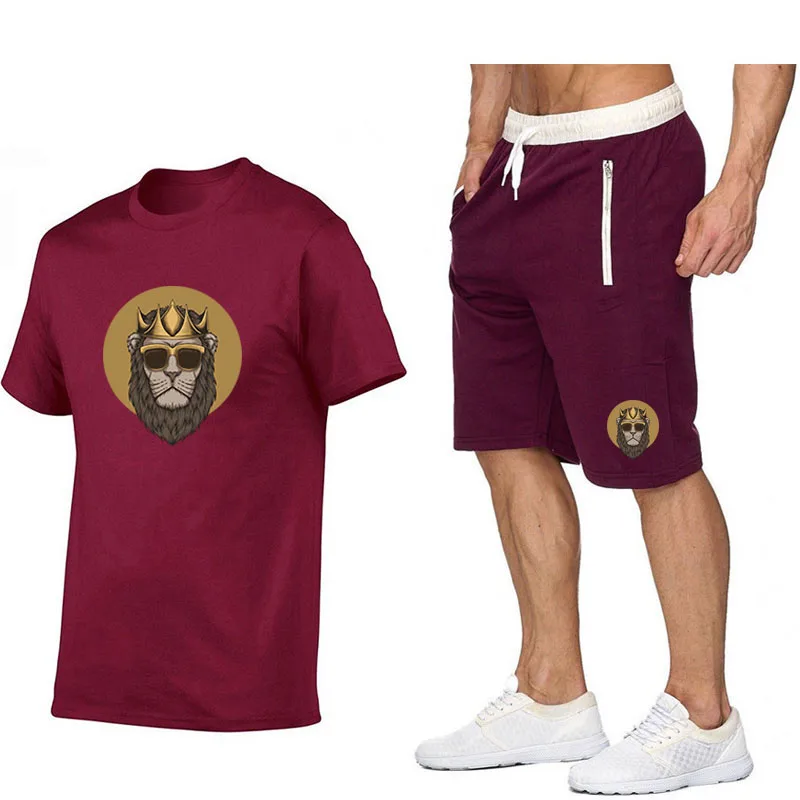 

Summer Shorts Sets Men 2 Piece Mens Outfits Cotton Tshirt Joggers Shorts Gym Sport Suits Fashion Streetswear Casual Suits Men