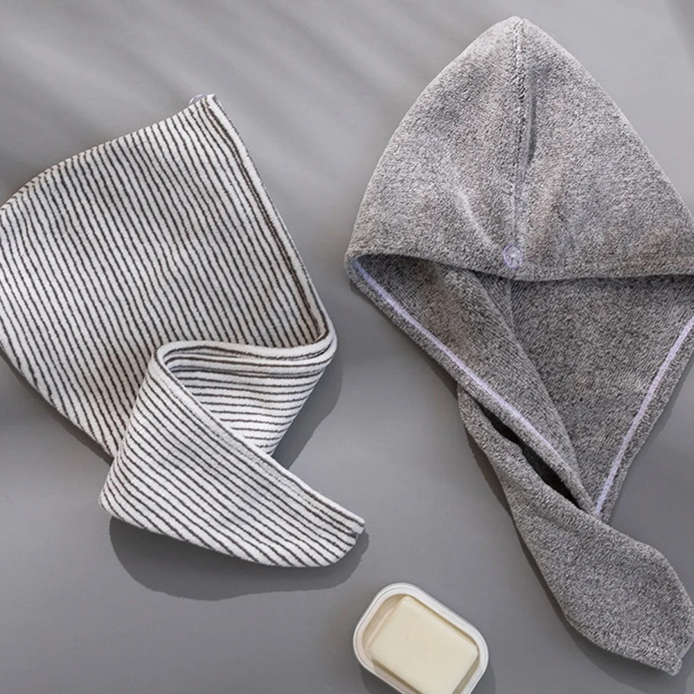 

2Pcs Bamboo Charcoal Fiber Hair Drying Caps Fast Absorbent Hair Towel Wraps Home Hotel Beauty Salon Fast Drying Cap