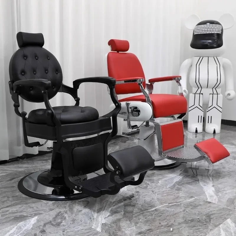 

Red Chair Luxury Makeup for Barber Shop Salon Chairs Hair Stylist Spa Wheel Vintage Reclining Hairdresser Professional Machines