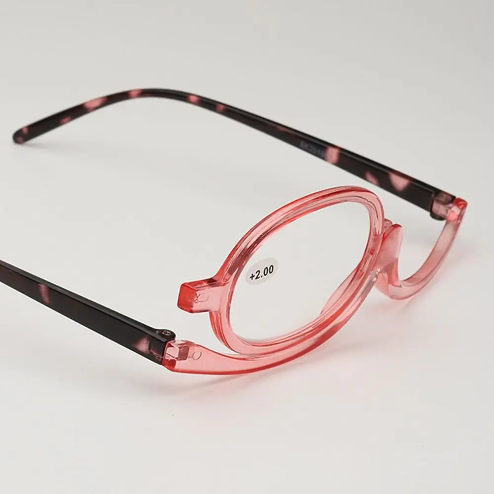 Portable Rotating Magnifying Makeup Reading Glasses For Women Folding Clamshell Cosmetic Presbyopic Glasses For Elder +1.0~+4.0