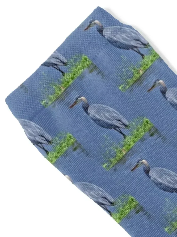 The Great Blue Heron Socks Wholesale bright garter custom sports moving stockings Socks Men Women's