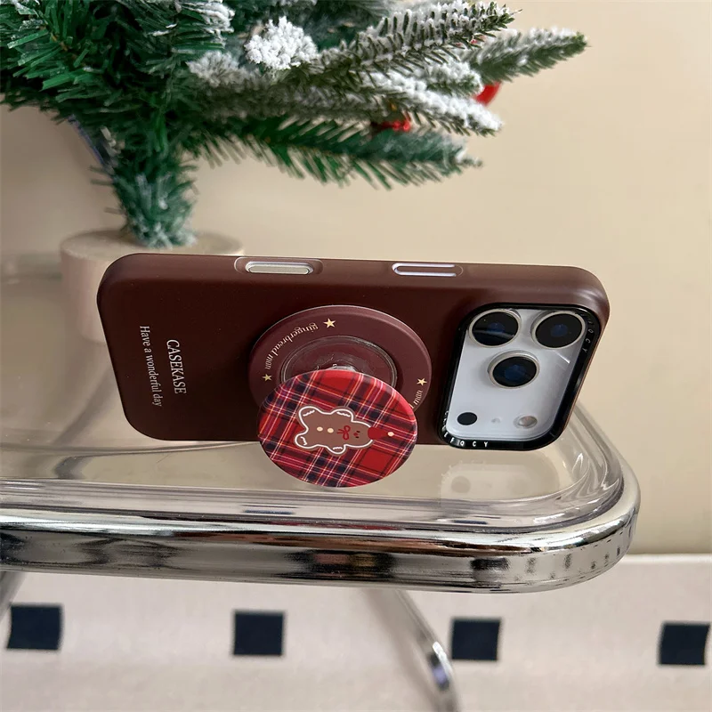 حافظة هاتف مغناطيسية بنية بسيطة لهاتف آيفون 17 برو 15 14 16 برو ماكس مع حامل حافظات صلبة لطيفة لهاتف أبل 17 برو ماكس فوندا