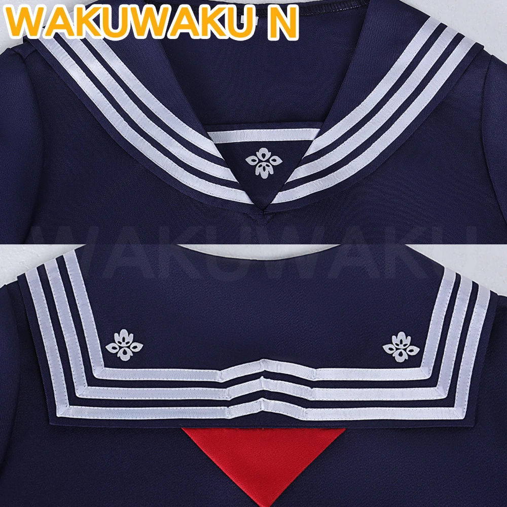 أزياء Shimizu Hinako التأثيرية أنيمي 【XS-3XL】WakuWaku-N فستان موحد للمدرسة النسائية JK فستان Hinako التأثيري للهالوين مقاس كبير
