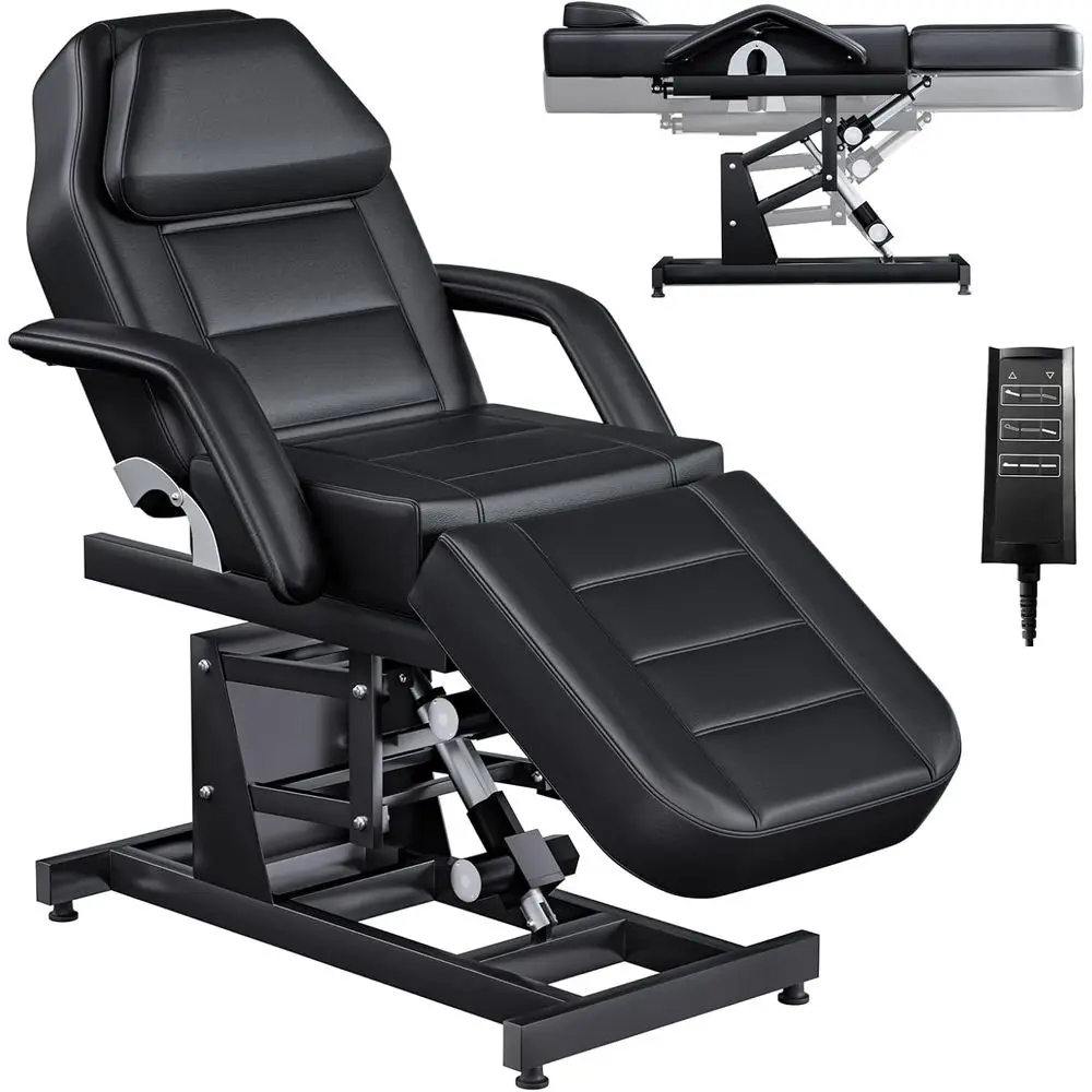 

Электрическое кресло для татуировок с 4 слоями высококачественной пены, идеально подходит для косметологов и физиотерапевтов, 3 мотора, черное