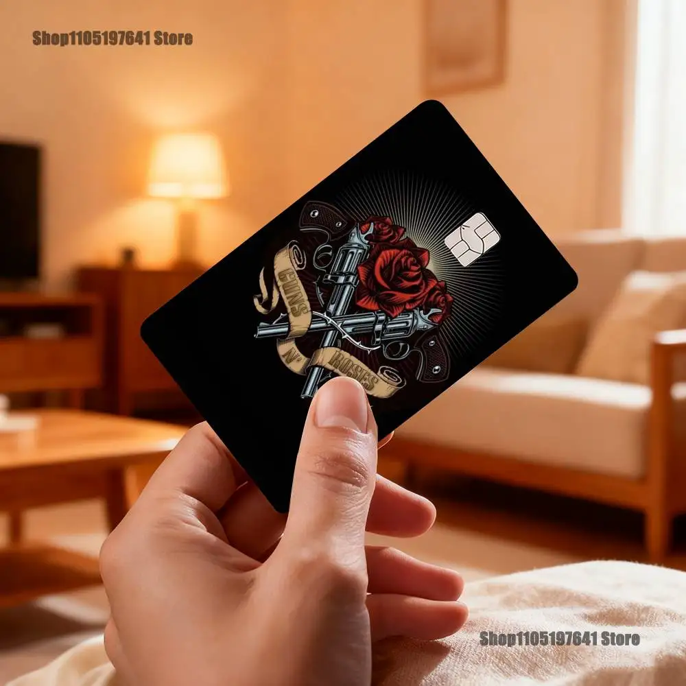 バンド G-ガンズ アンド ローゼズ カード ステッカー クレジット ビザ デビット 銀行 チャージ カード バス メトロ 防水ステッカー デカール デコレーション