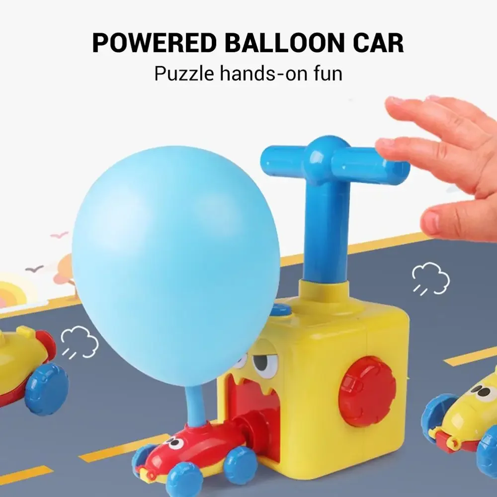 Balloon Launcher Manual Balloon Pump Car Racer Party Supplies Preschool Educational Science Toys For Kids Boys Girls 3+Years Old