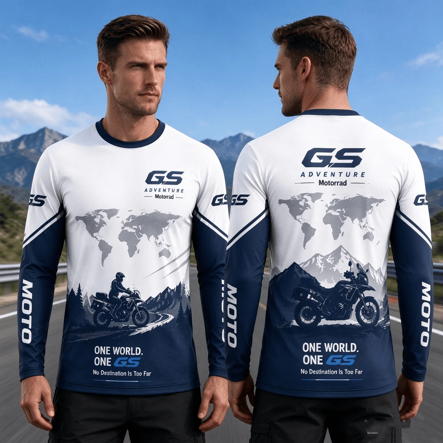 GS Adventure Motorcycle Long Sleeve T‑Shirt Men Motorbike Off‑Road Racing Jersey Unisex Motocross Casual Tops for Rider Fans