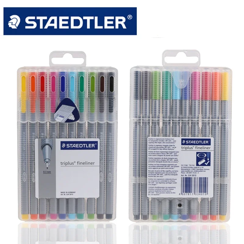 

[ STAEDTLER] 334 SB10 Fiber Fine Line Pen Треугольный стержень Fine Line Pen Высочайшее качество Сделано в Германии Набор из 10 цветов