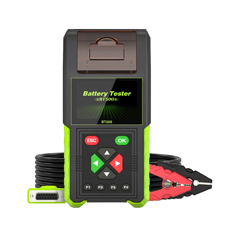 BT500 Battery Testing 12V 24V 20-2000CCA Auto Battery Analyzer Alternator Starter Tester with Bulit-In Thermal Printer