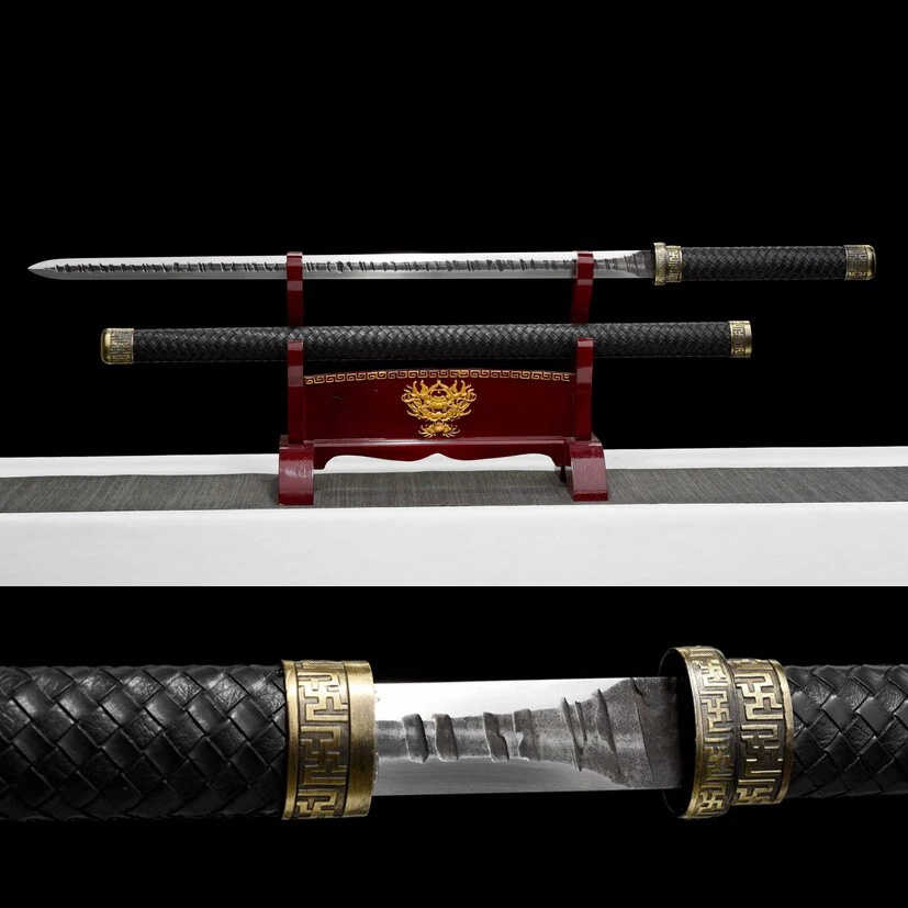 103cm Medieval Hacker Battle sword Hand forged play Real steel Kung Fu Martial Arts Tang Sword Ninja warrior weapon Sharp katana