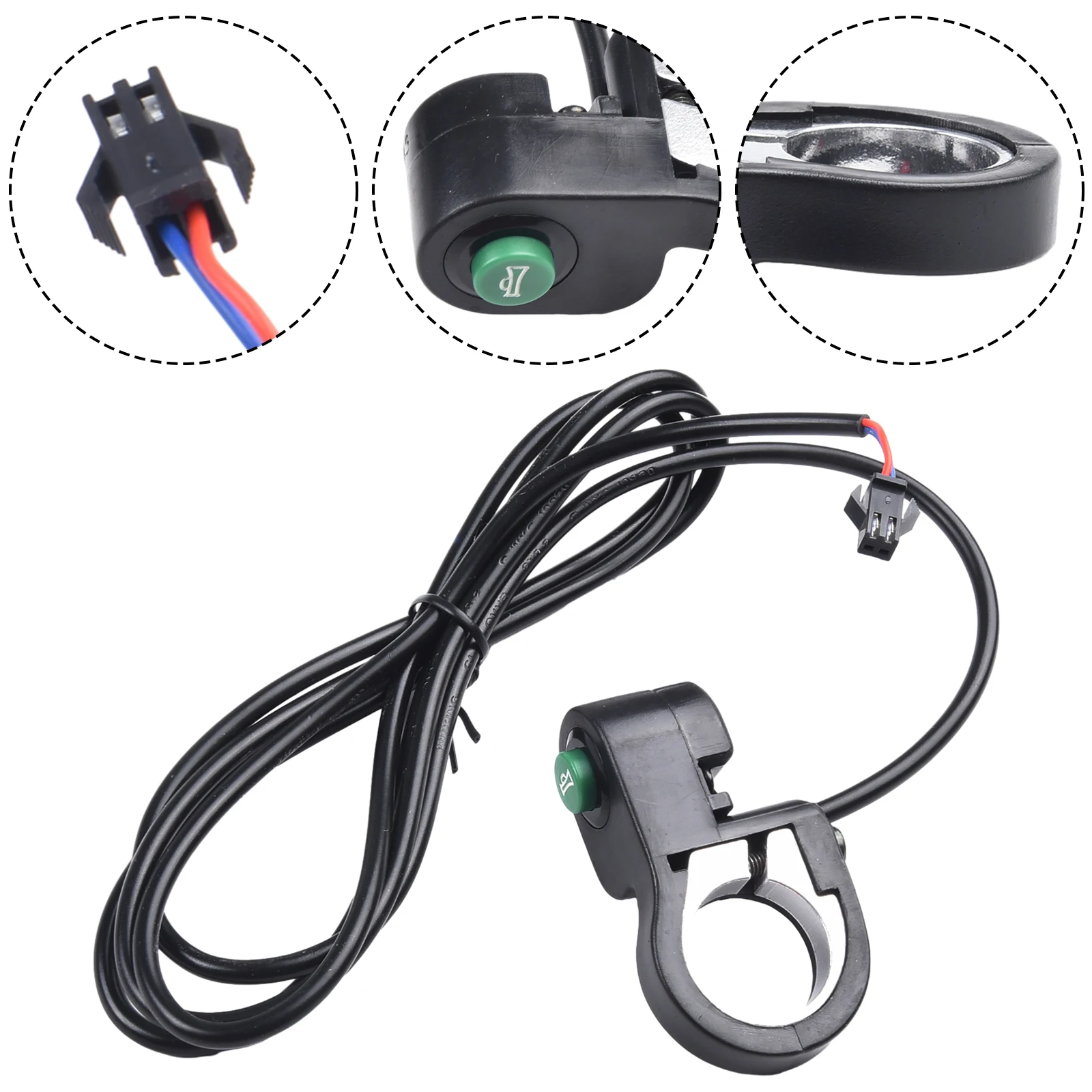 For Electric Bike and Scooter Bicycle Button Switch Cable Cord Refit Accessory with 1 5m Cable for Handlebar Mounting