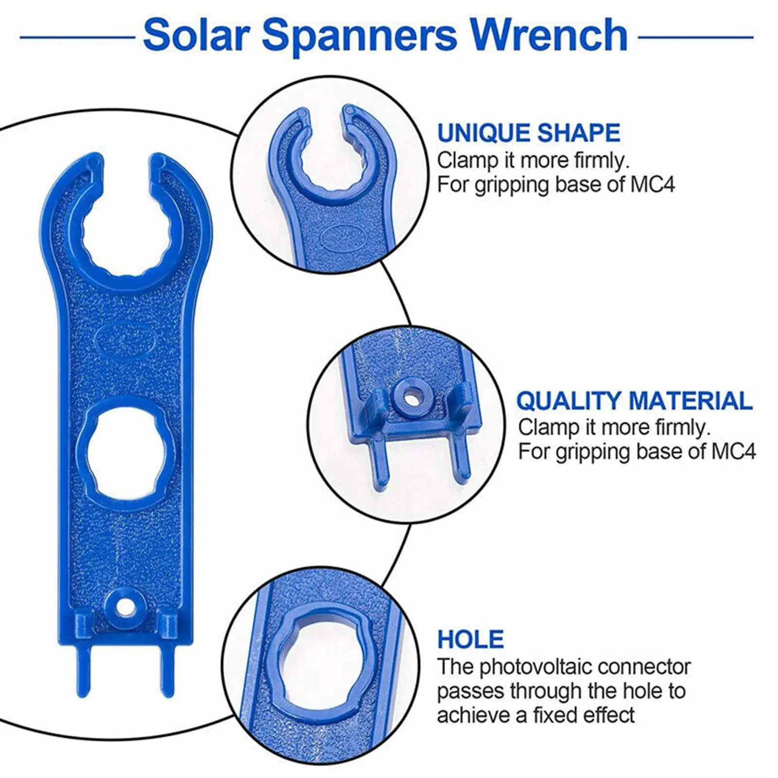 2 PCS MC4 Solar Panel Connector Disconnect Tool Spanners Wrench ABS Plastic Pocket Solar Connector Wrench