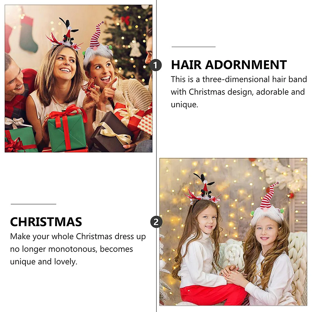 

1Pcs Christmas White Beard Head Hoop 3D Durable Unique Hair Decoration for Kids Parties Cosplay Funny Photo Prop