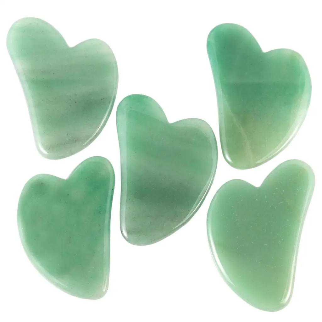 Natural Green Aventurine Gua Sha Scraping Massage Tools For Facial and Body Skin Care Gua-Sha Stone For SPA Therapy