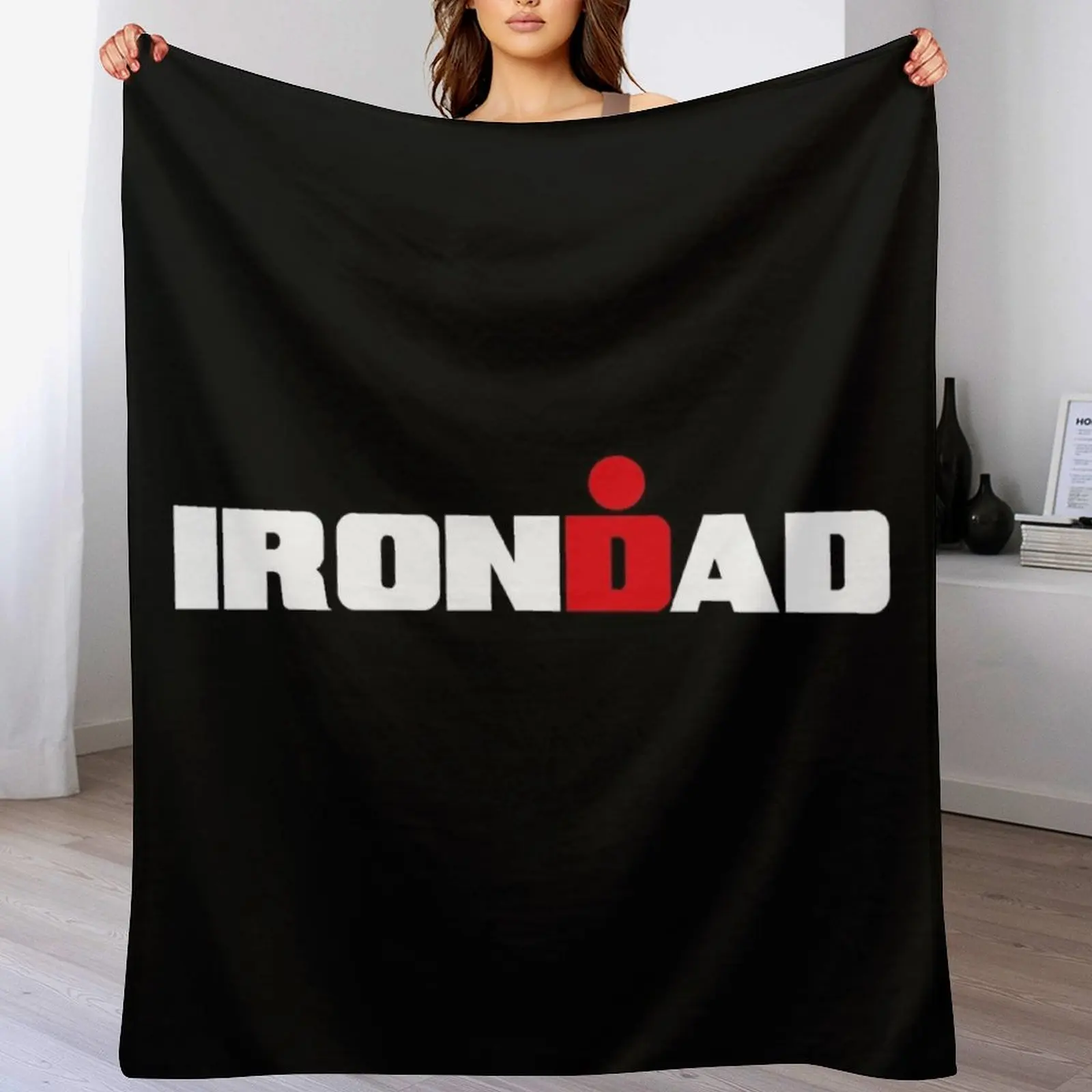 

IronDad, Triathlon Dad, Triathlete Daddy Throw Blanket Custom Cute Decorative Sofa Blankets