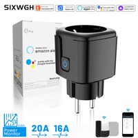 Tuya Smart Socket 2.4g WiFi Remote Control EU Version 16A/20A Voice Control Google/Alexa Timed Battery Monitoring