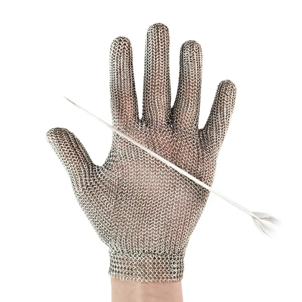 

Cut Resistant Glove Stainless Steel Mesh Metal Glove Adjustable Wrist Buckle Multi-Purpose Butcher Glove for Kitchen Cooking