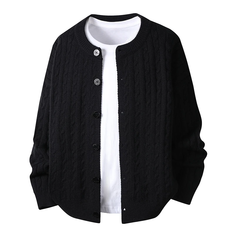 

Японский вязаный кардиган-свитер для мужчин, свободный крой, круглый вырез, модный, весна-осень