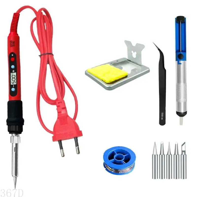 AP28 Digital Soldering Iron 80W with  Adjustable Temperature LCD Welding Tools Ceramic Heater Soldering Tips Tool