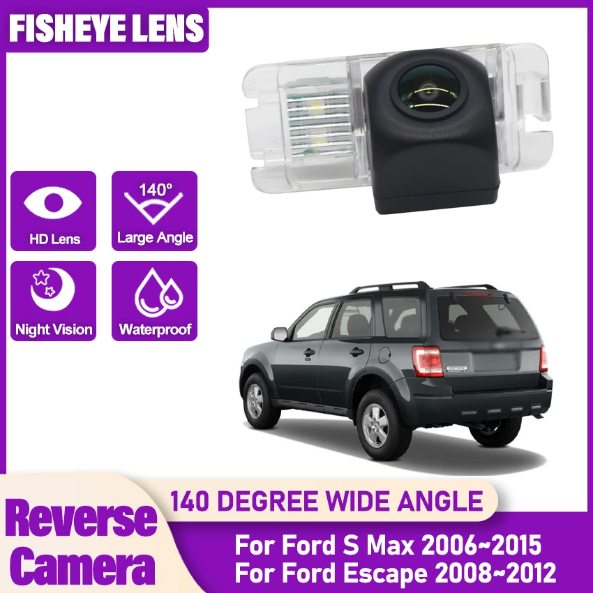Backup Rear View Camera For Ford S Max 2006~2015 Escape 2008~2012 HD Night Vision Waterproof parking Camera Fisheye Lens